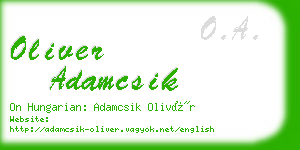 oliver adamcsik business card